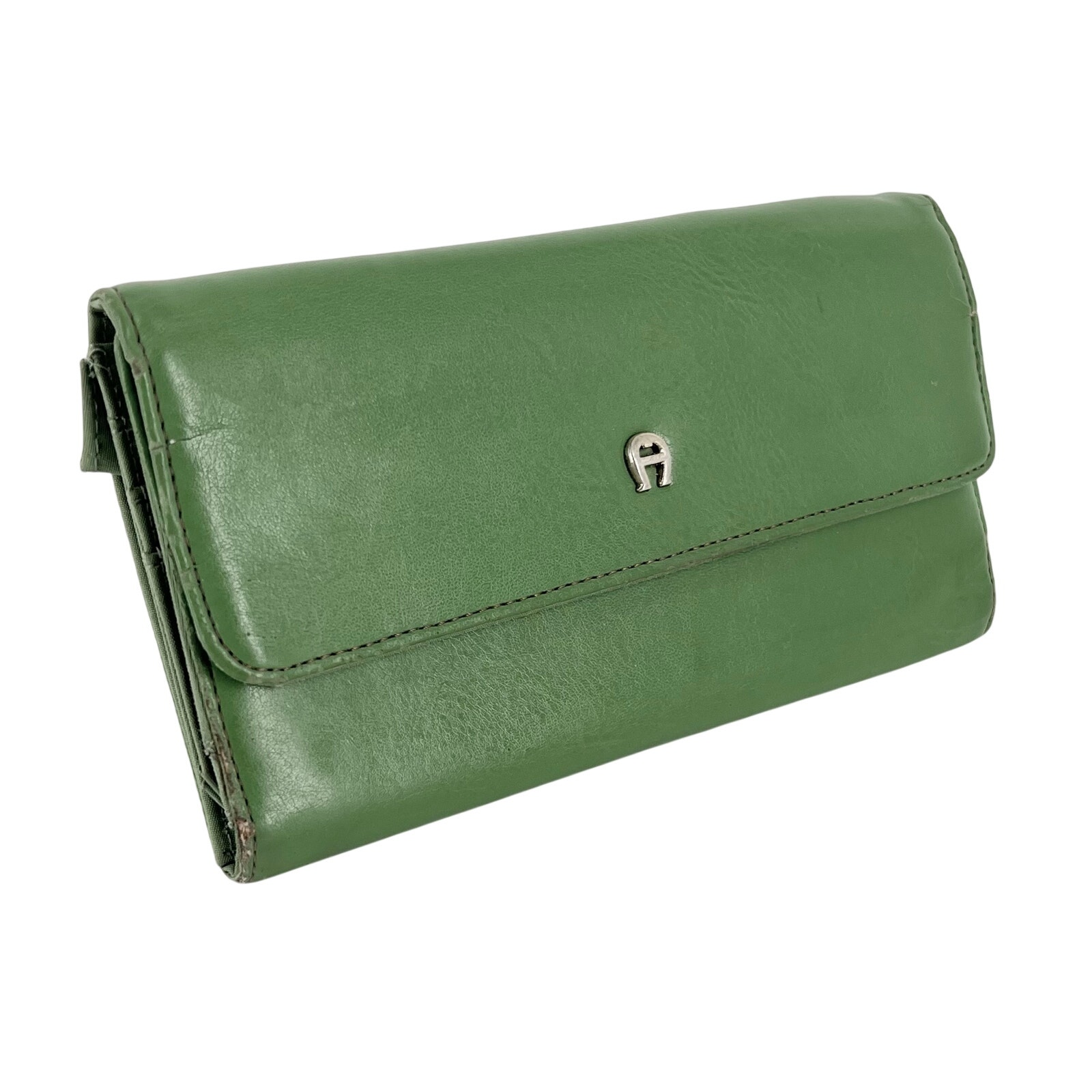 80s Etienne Aigner Green Wallet 1980s Vintage